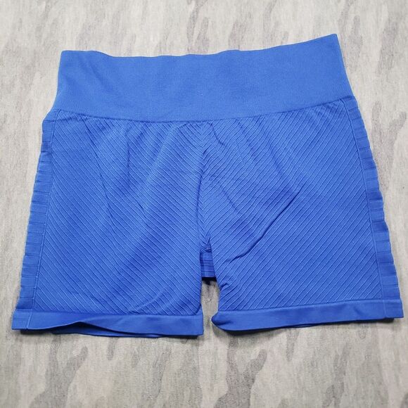Zyia Active Shorts 3XL Blue Gym Fitness Yoga Ribbed‎ - Picture 1 of 8